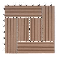 WPC Gartenfliese Rhone Holzoptik 1m2 Premium teak versetzt