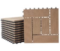 WPC Gartenfliese Rhone Holzoptik 1m2 Premium teak versetzt