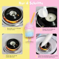 Eine rosa Zuckerwattemaschine für die einfache und schnelle Zubereitung.