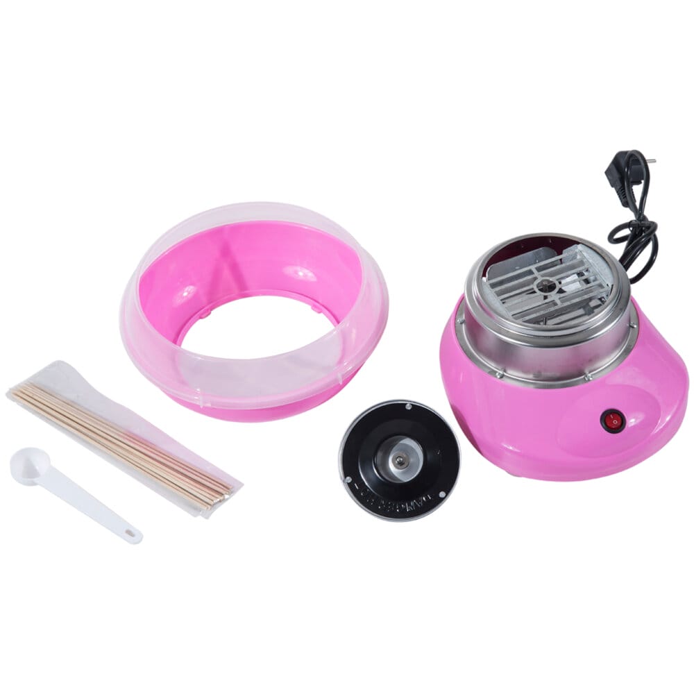 Eine rosa Zuckerwattemaschine für die einfache und schnelle Zubereitung.