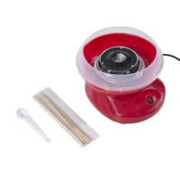 Eine rote Zuckerwattemaschine, ideal für Partys und Veranstaltungen.